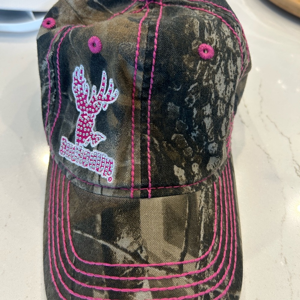 Women's Camouflage Hat with Pink Accents